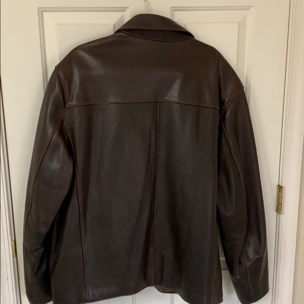 Auth brown leather jacket - Picture 5 of 8